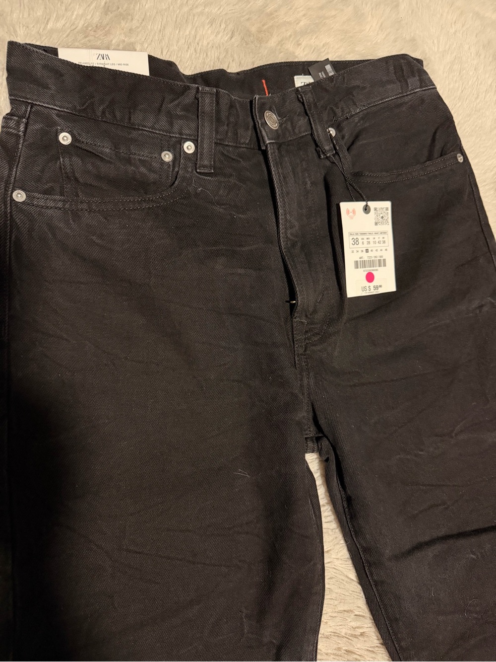 Zara Women Black Straight Leg Jeans